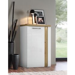 Tumba Fortuna Tudor 60.4x100x43.4 (White/Artisan Oak/White Gloss)