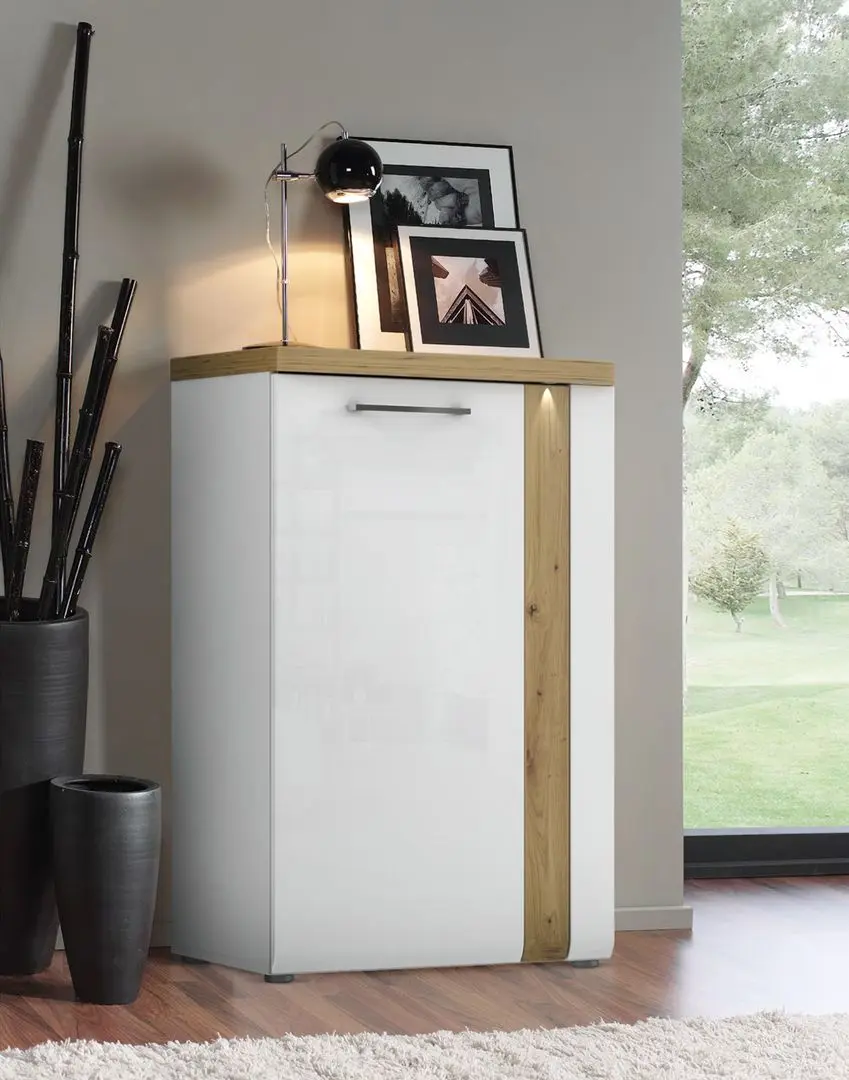 Tumba Fortuna Tudor 60.4x100x43.4 (White/Artisan Oak/White Gloss)