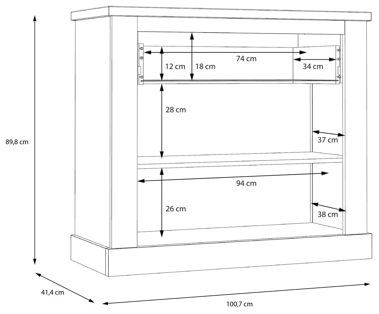 Tumba Fortuna Aladin 89x100 (White Pine/Touchwood)