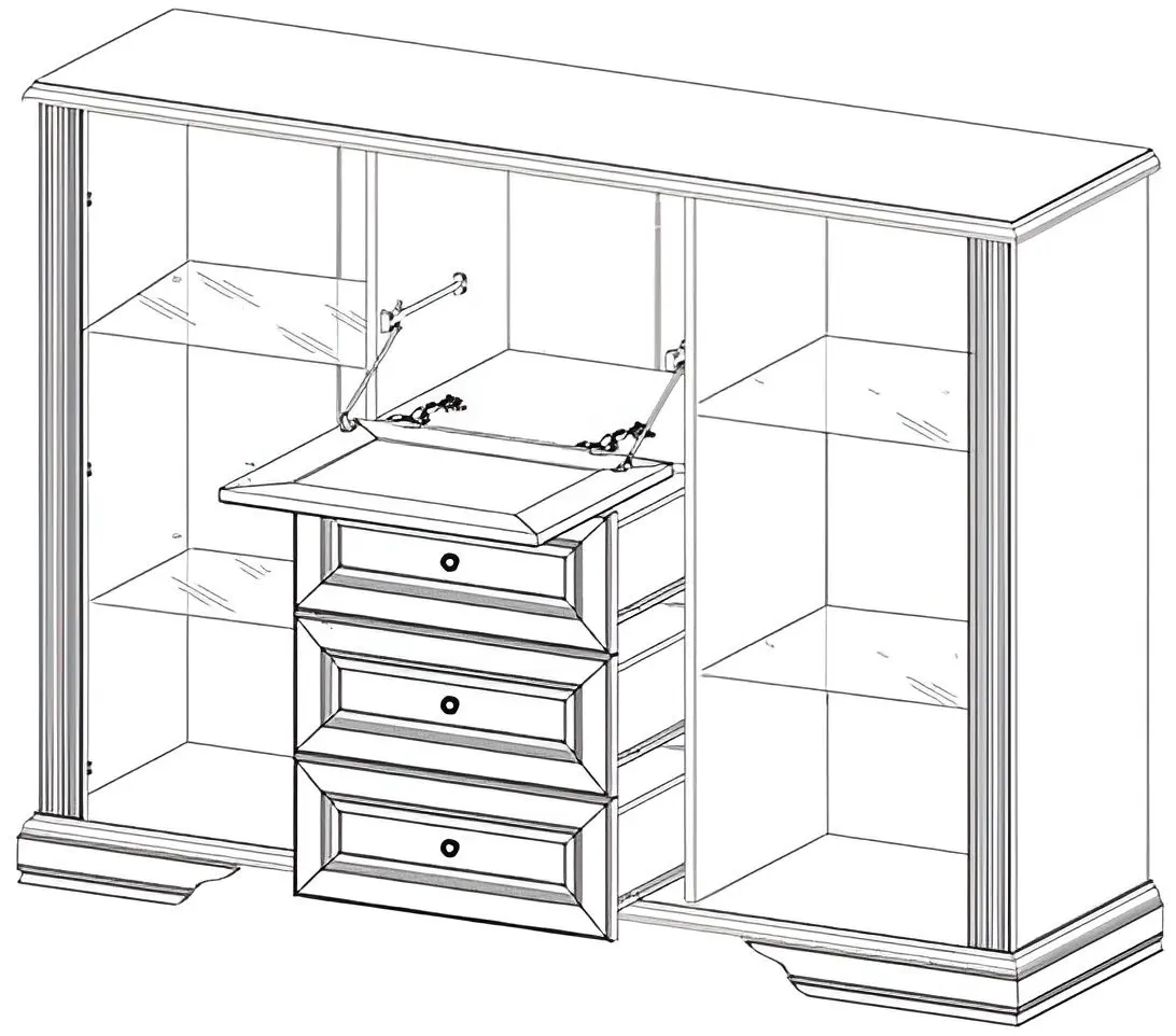 Тумба Gerbor White 2W3S1B (Ясень Снежный/Сосна Серебренная)