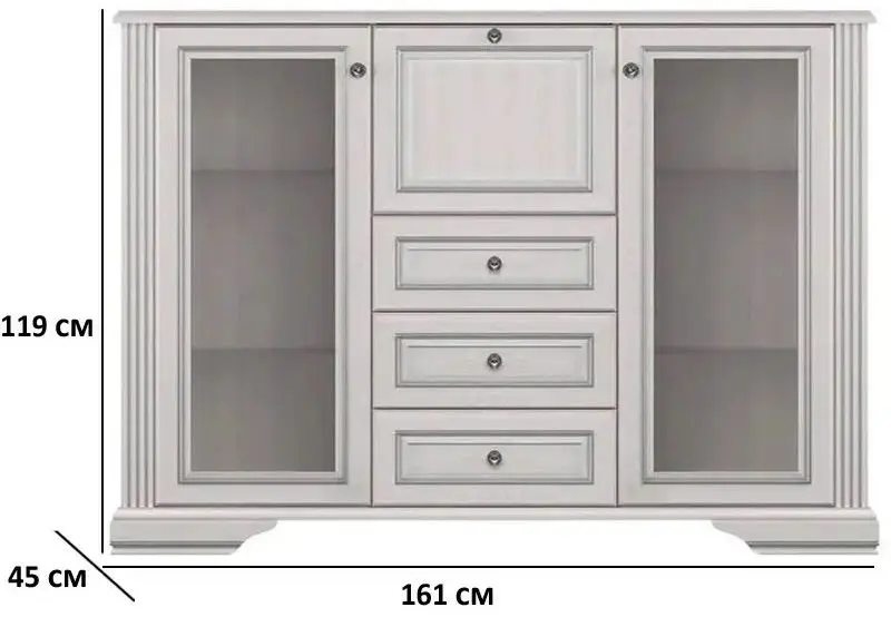 Тумба Gerbor White 2W3S1B (Ясень Снежный/Сосна Серебренная)