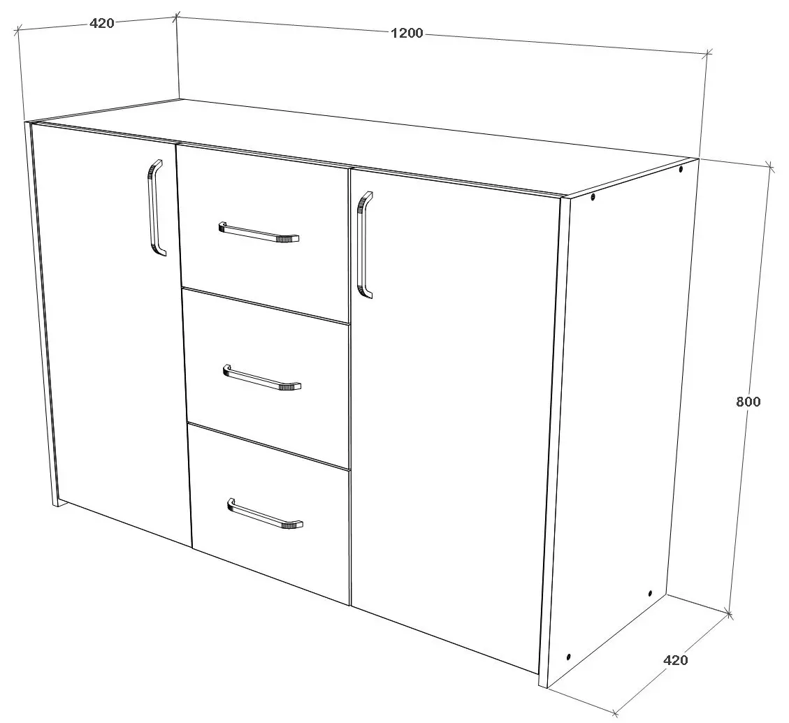 Tumba Haaus Malmo 2D3SZ 120x80 cm (Clay/Artisan Oak)