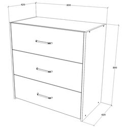 Комод Haaus Malmo 3SZ 80x42 cm (Clay/Artisan Oak) Thumb