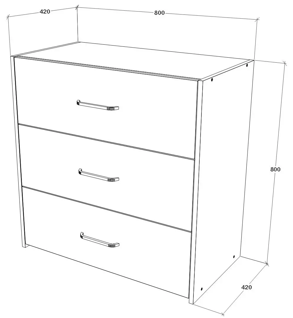 Комод Haaus Malmo 3SZ 80x42 cm (Clay/Artisan Oak)