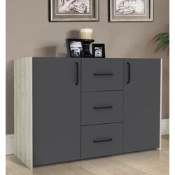 Comoda Haaus Malmo 3SZ2D 120x80 cm (Anthracite/White Oak)