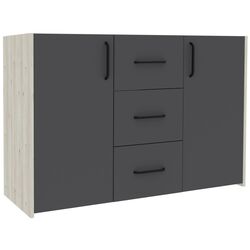 Comoda Haaus Malmo 3SZ2D 120x80 cm (Anthracite/White Oak) Thumb