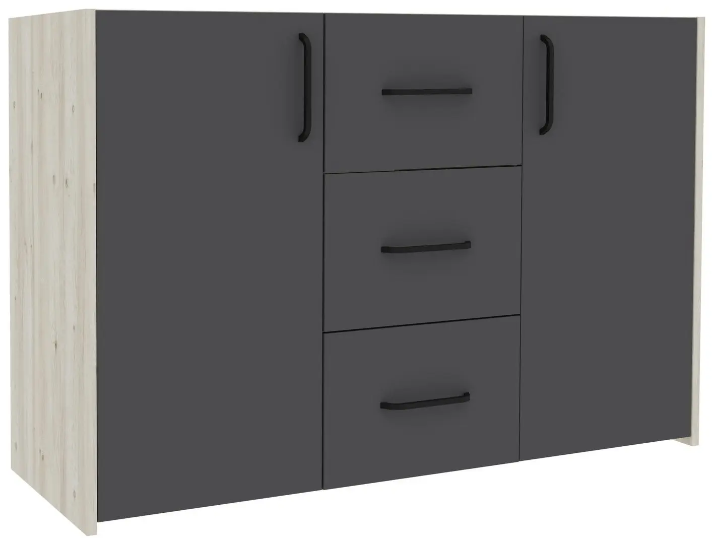 Comoda Haaus Malmo 3SZ2D 120x80 cm (Anthracite/White Oak)
