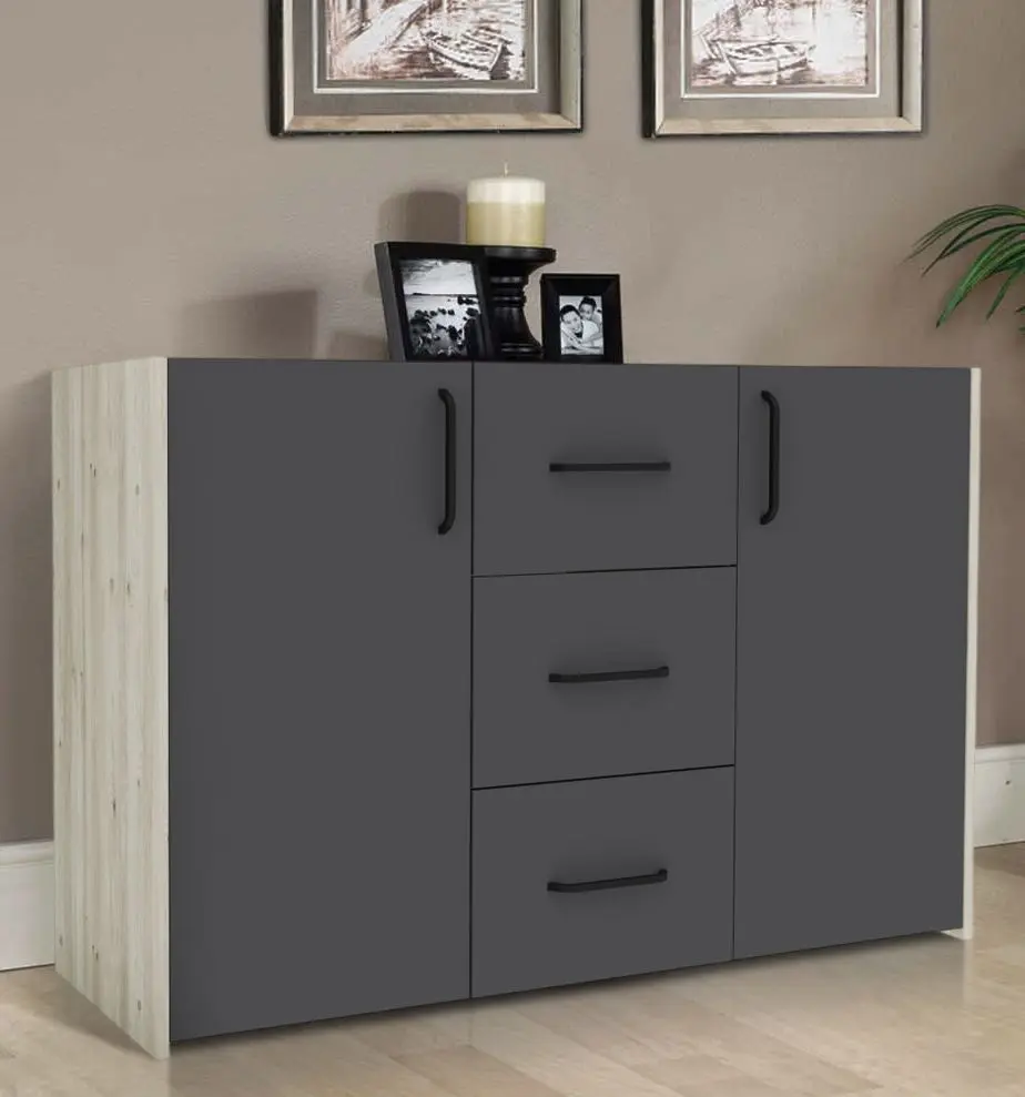 Comoda Haaus Malmo 3SZ2D 120x80 cm (Anthracite/White Oak)