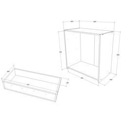 Comoda Haaus Malmo 80x42 cm (Anthracite/White Oak) Thumb