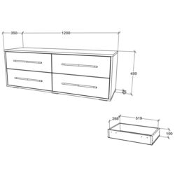 Комод Haaus Siena 120x45 (White) Thumb