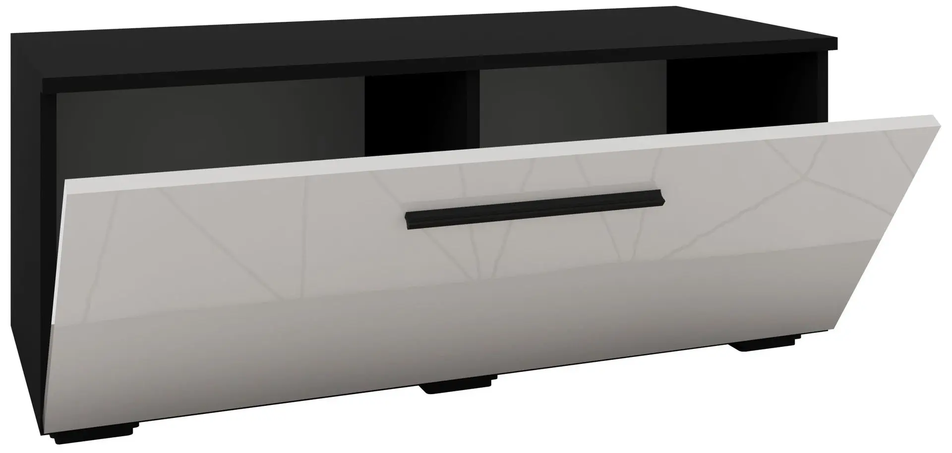 Tumba Haaus Kos 1D 95x40 (White Gloss/Black)