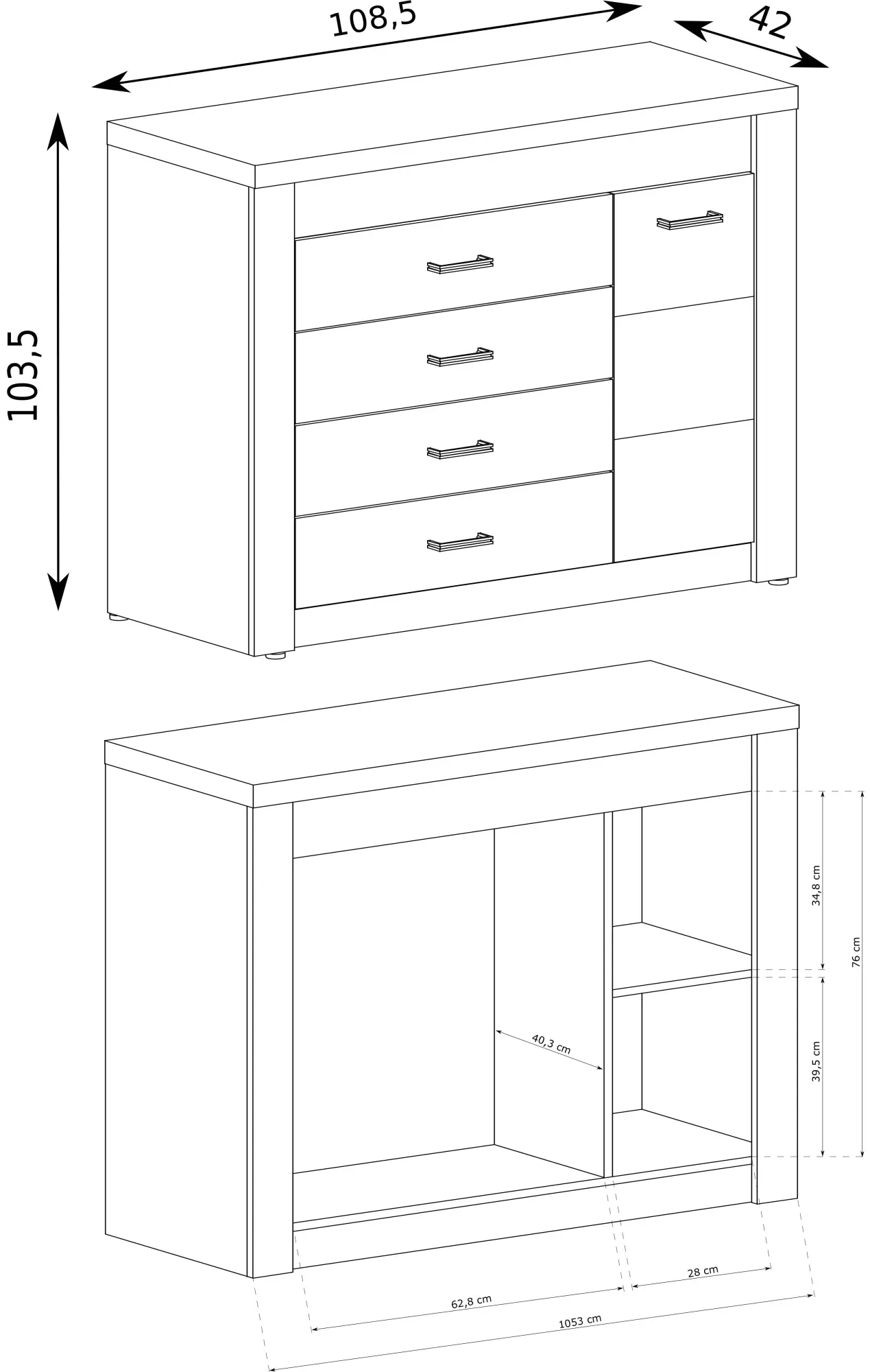 Комод Halmar Indianapolis I-17 (Craft Oak White) - 3