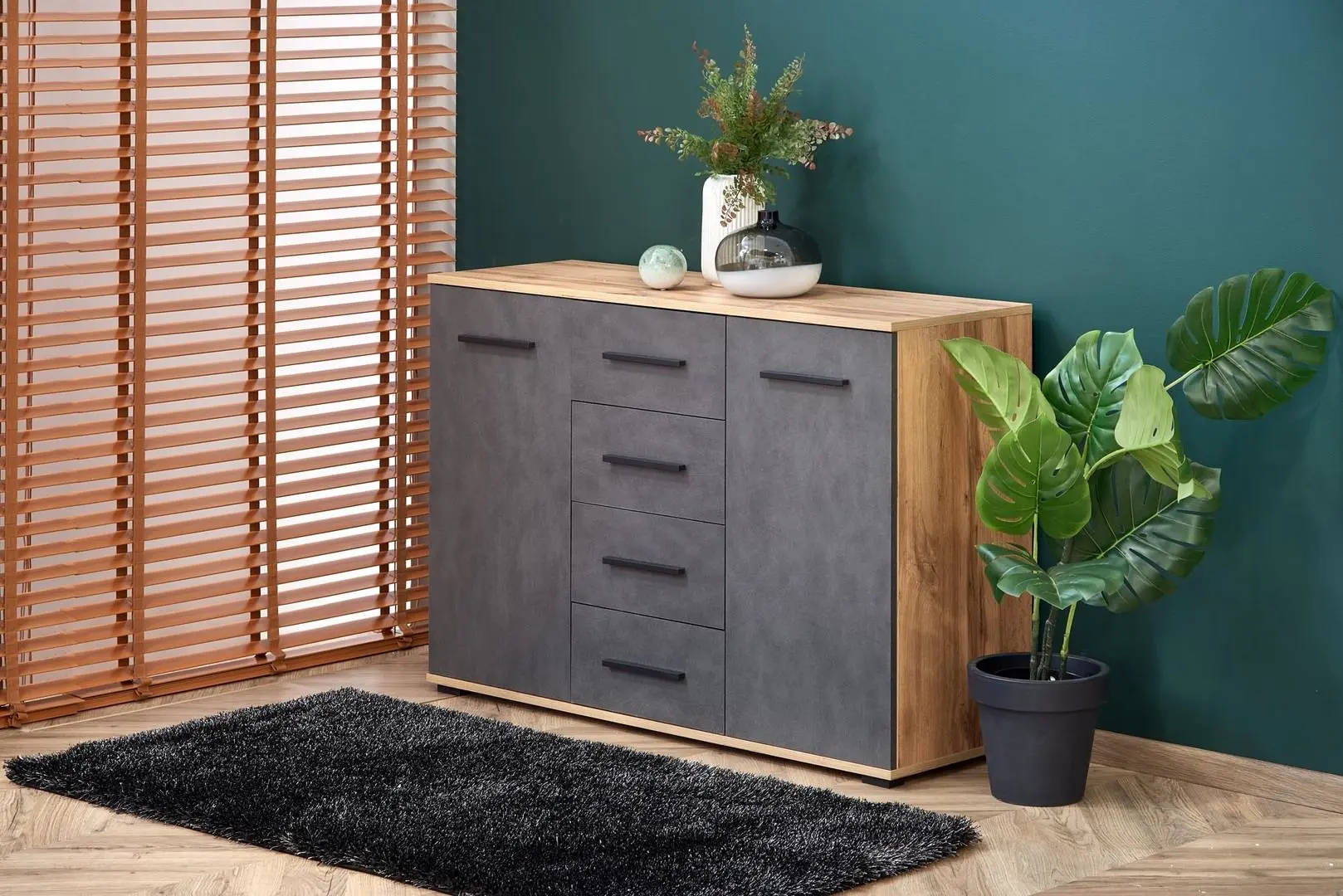 Тумба Halmar Lima KM-4 (Wotan Oak/Gray) - 2