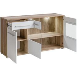 Comoda Halmar Saala (Monument Oak Matt/White Gloss) Thumb