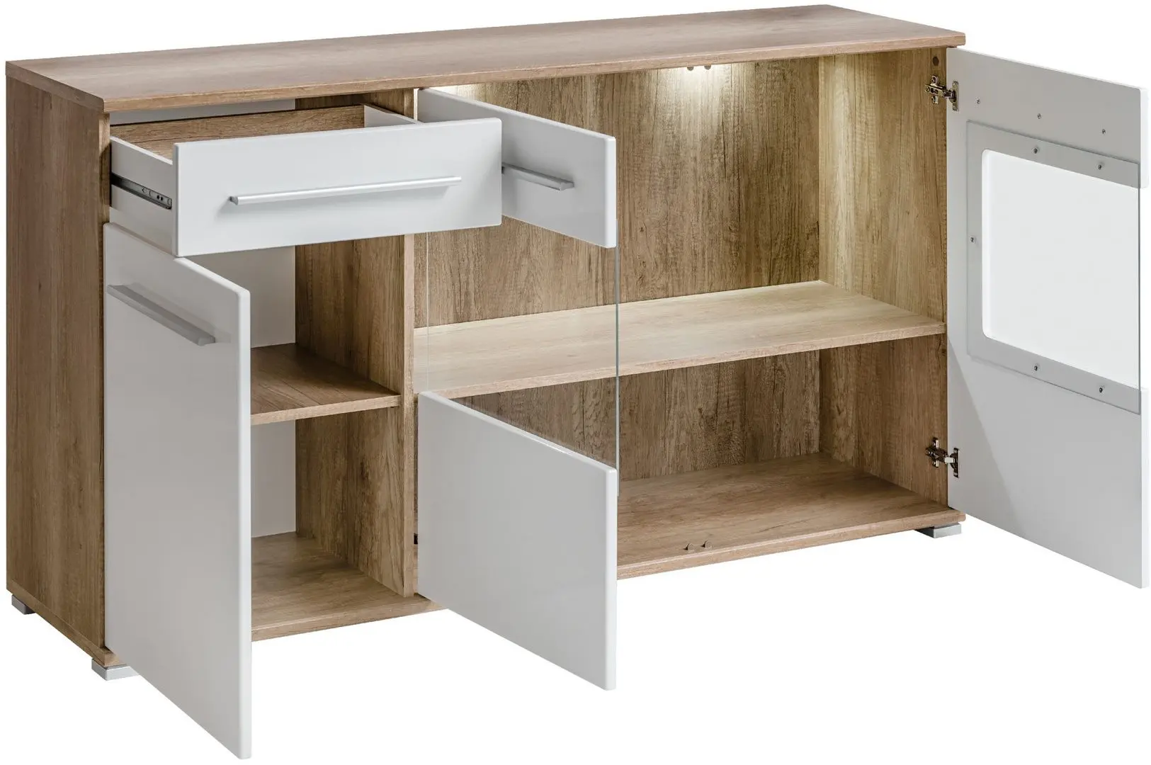 Comoda Halmar Saala (Monument Oak Matt/White Gloss)