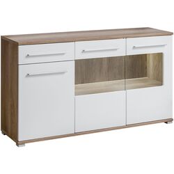 Comoda Halmar Saala (Monument Oak Matt/White Gloss)