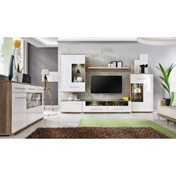 Comoda Halmar Saala (Monument Oak Matt/White Gloss) Thumb