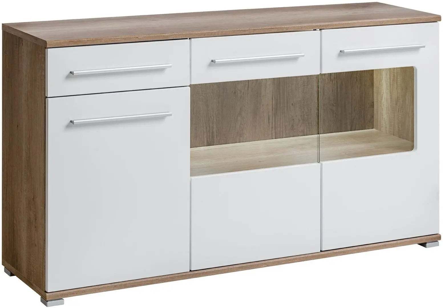 Comoda Halmar Saala (Monument Oak Matt/White Gloss)