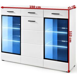 Tumba Halmar Lauren HB (White/White Gloss) Thumb