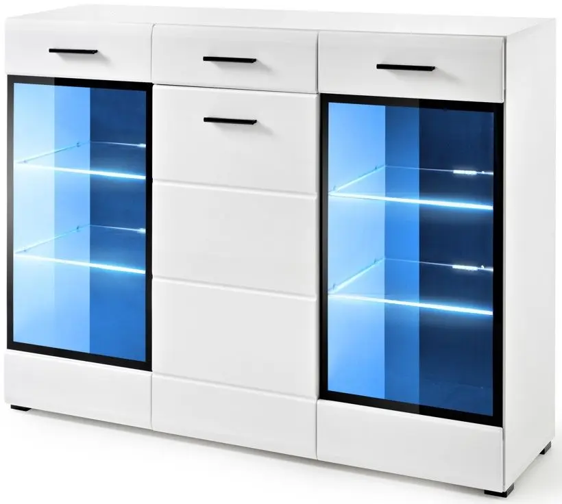 Tumba Halmar Lauren HB (White/White Gloss)