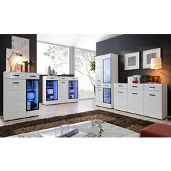 Tumba Halmar Lauren HB (White/White Gloss) Thumb