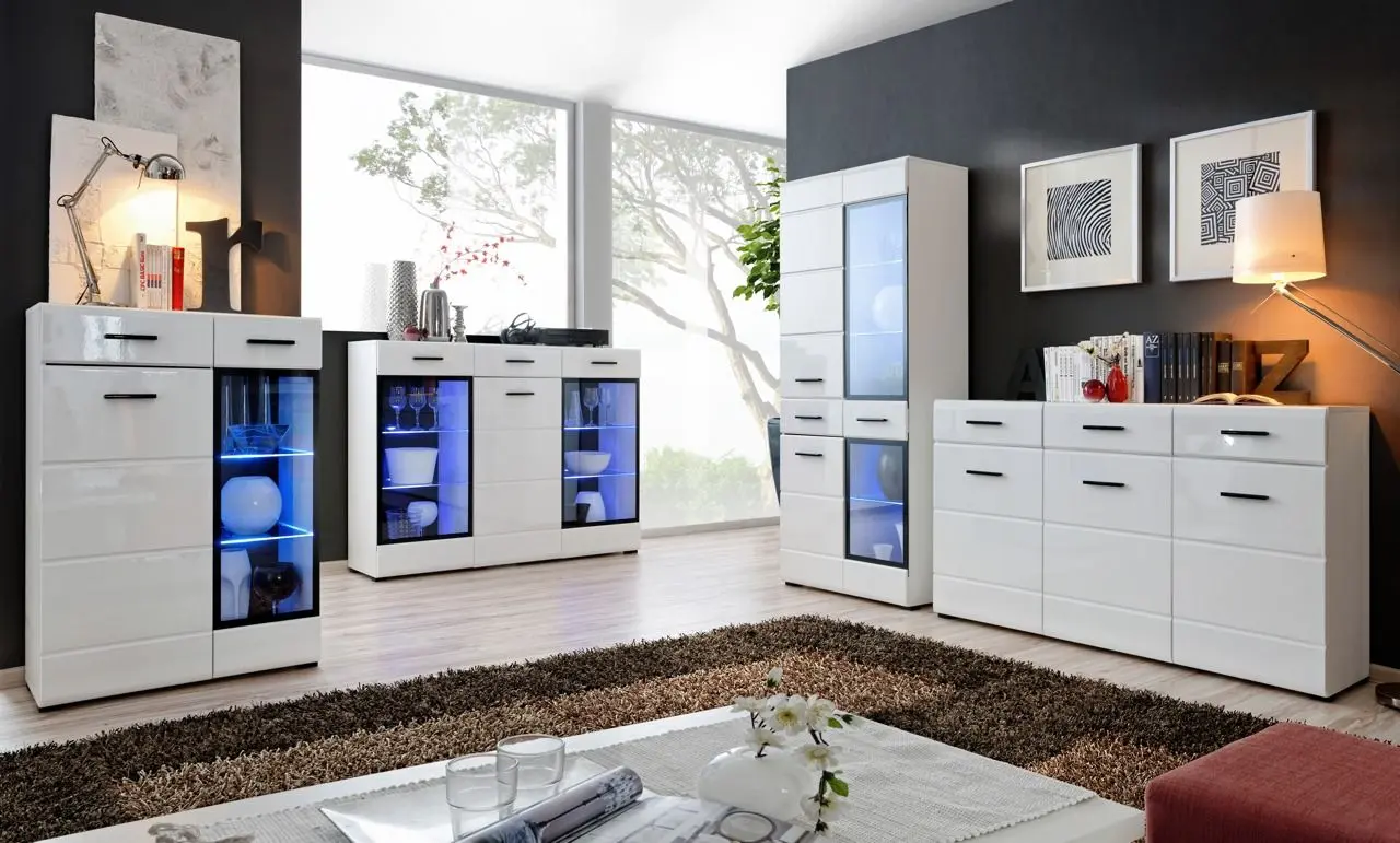 Tumba Halmar Lauren HB (White/White Gloss)