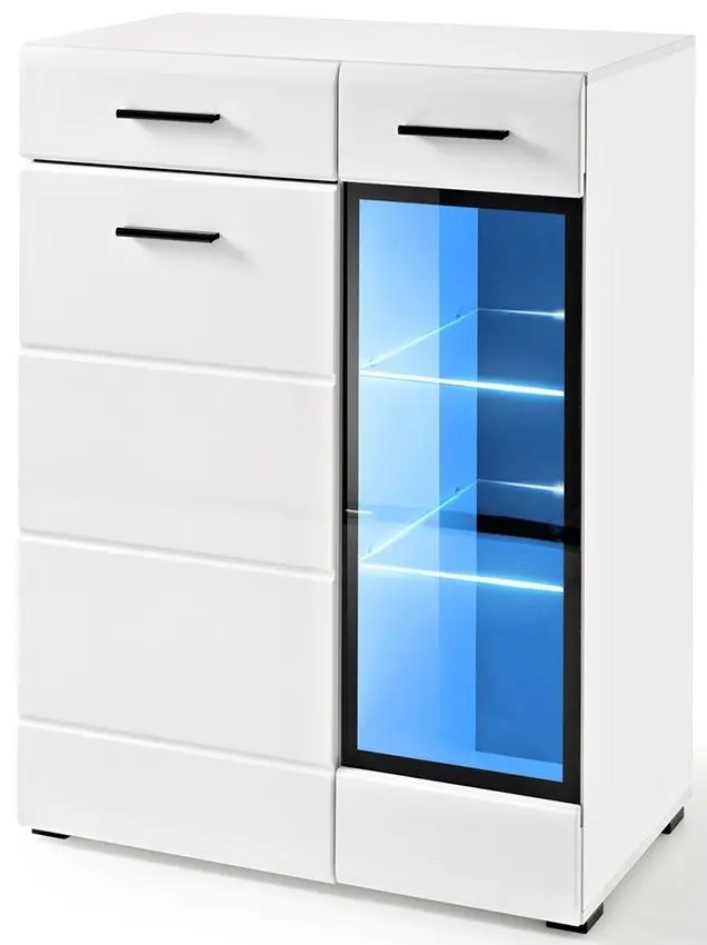 Tumba Halmar Lauren KOM/GL (White/White Gloss)