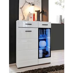 Tumba Halmar Lauren KOM/GL (White/White Gloss)