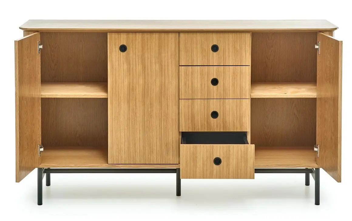 Тумба Halmar Smart KM-1 (Natural Oak/Black)