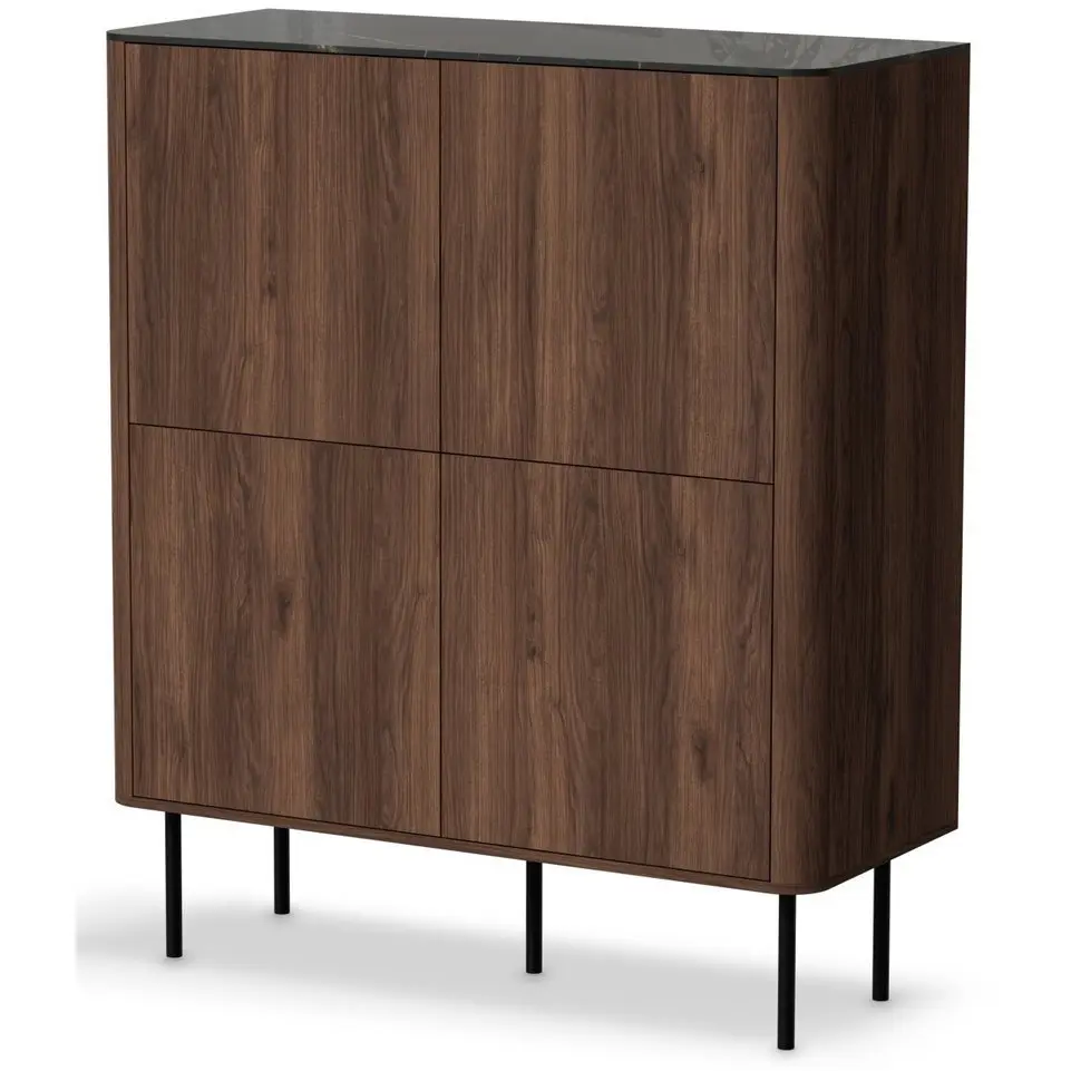 Тумба Halmar Solano KM-2 (Walnut/Black Marble) - 2