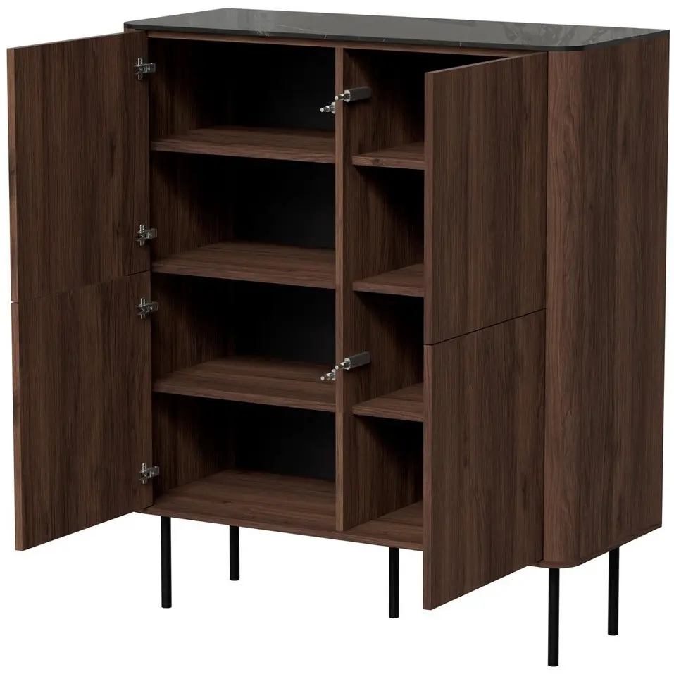 Тумба Halmar Solano KM-2 (Walnut/Black Marble) - 3