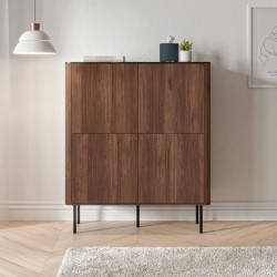 Тумба Halmar Solano KM-2 (Walnut/Black Marble)