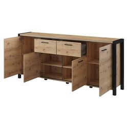 Тумба Helvetia Aktiv №25 4D2S (Taurus Oak/Black Matt) Thumb