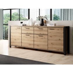 Тумба Helvetia Aktiv №25 4D2S (Taurus Oak/Black Matt) Thumb