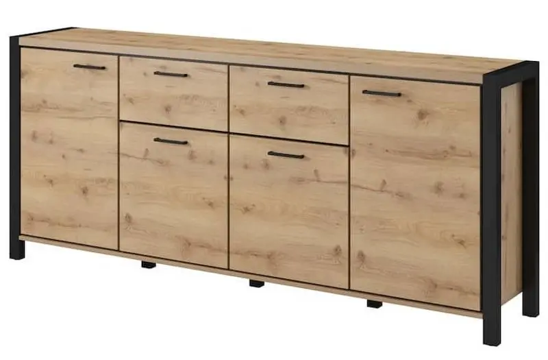 Тумба Helvetia Aktiv №25 4D2S (Taurus Oak/Black Matt)