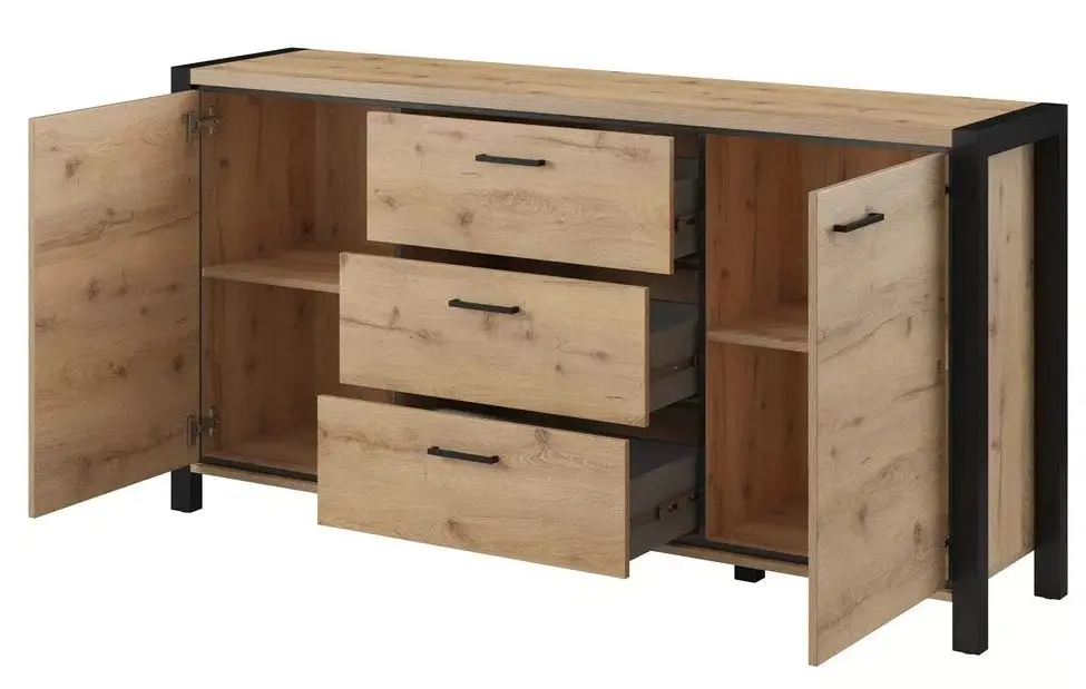 Тумба Helvetia Aktiv №26 2D3S (Taurus Oak/Black Matt)