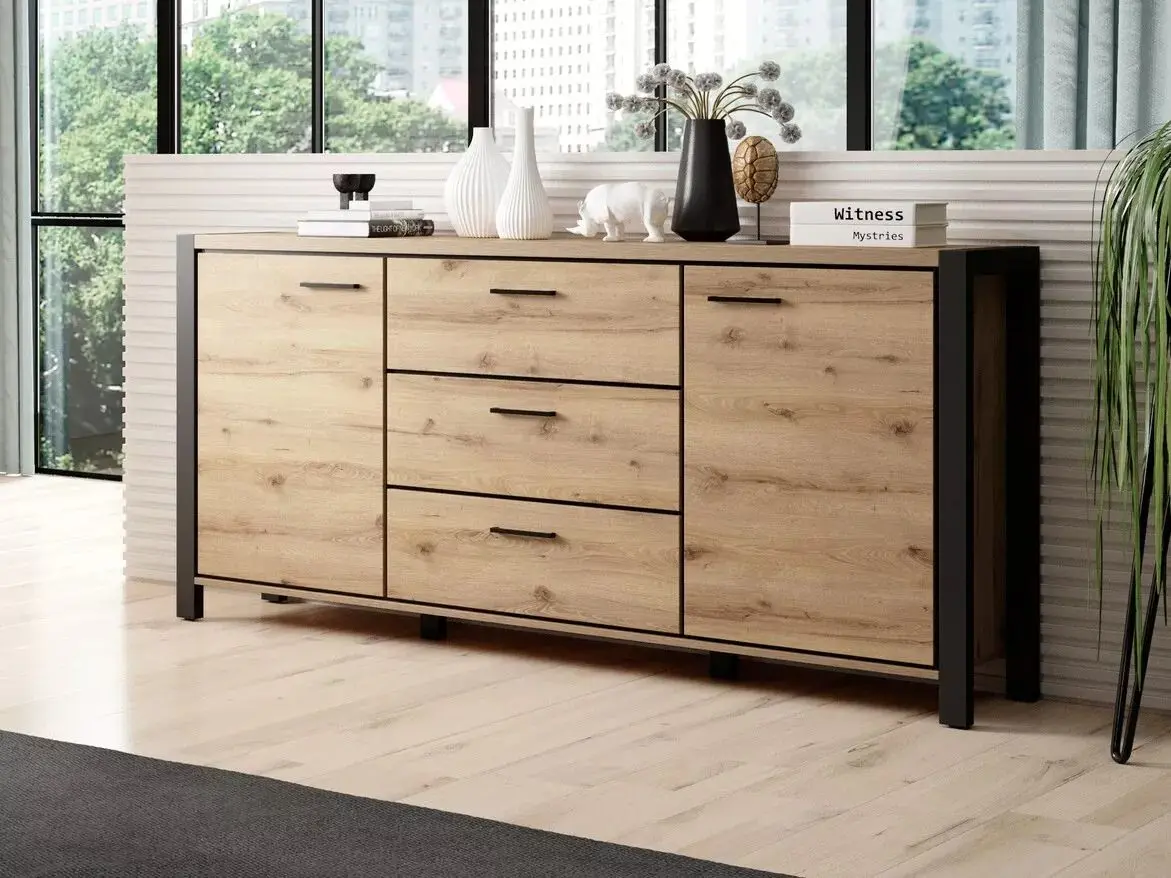 Тумба Helvetia Aktiv №26 2D3S (Taurus Oak/Black Matt)