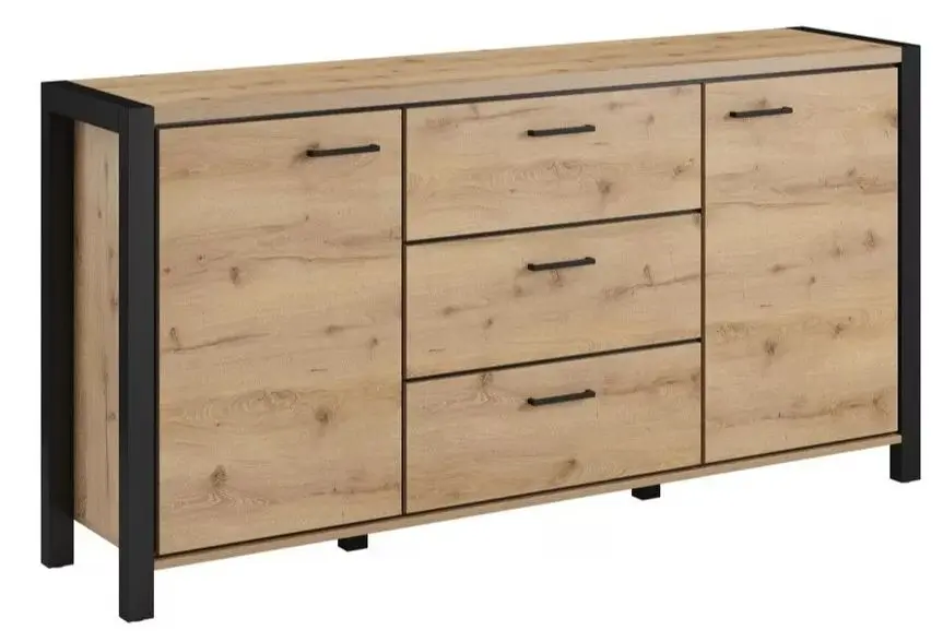 Тумба Helvetia Aktiv №26 2D3S (Taurus Oak/Black Matt)