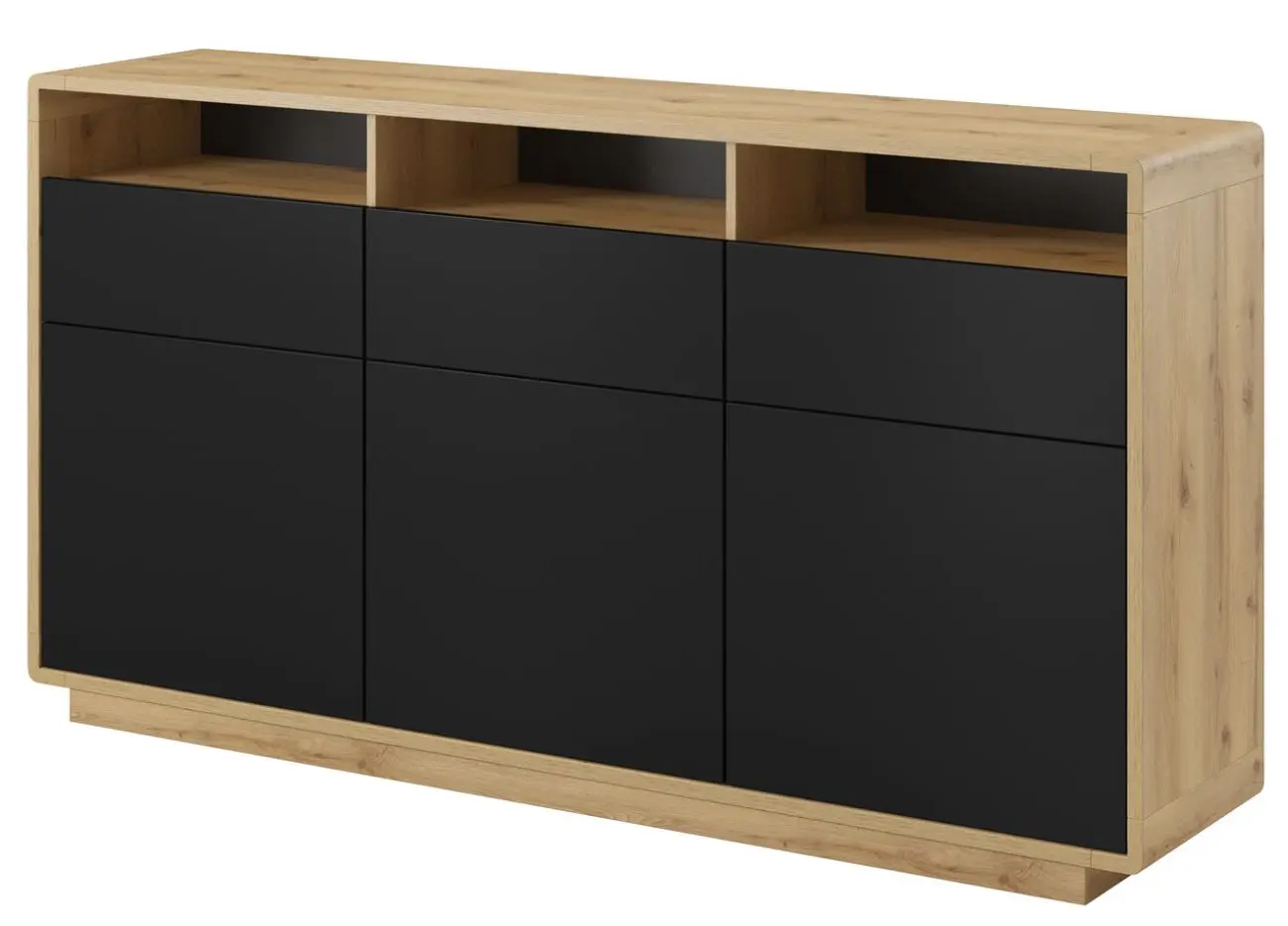 Тумба Helvetia Aston №26 3D3S (Black Matt/Taurus Oak)