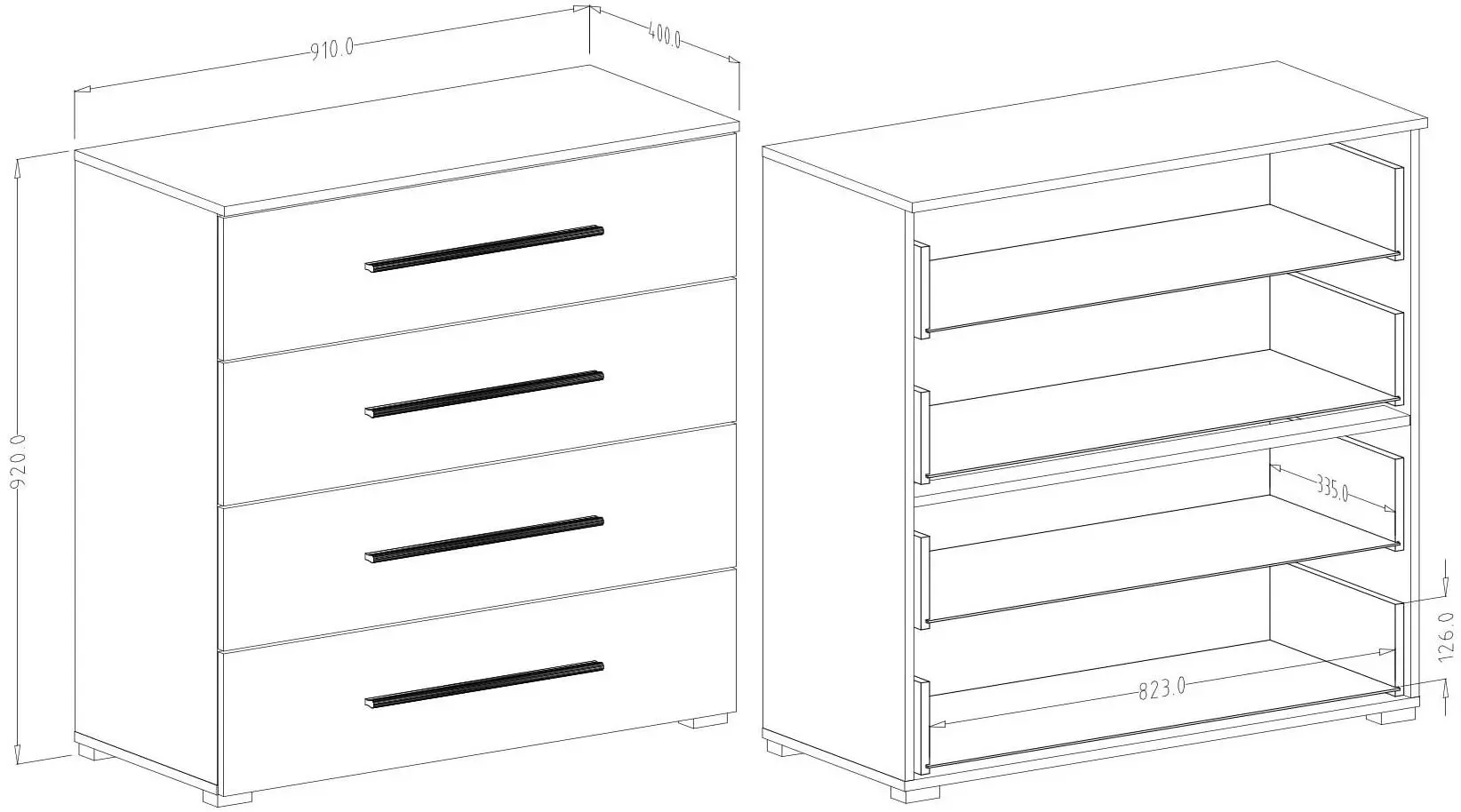 Comoda Helvetia Beta 22MW1627 4S (Mauvella Oak/Black)
