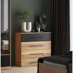 Комод Helvetia Beta 22MW1627 4S (Mauvella Oak/Black)