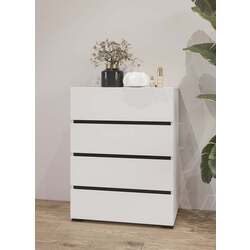 Comoda Helvetia Cross 4SZ 60 cm (White/Black)