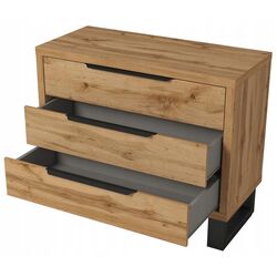 Comoda Helvetia Halle S 3SZ 99 cm (Wotan Oak/Black) Thumb