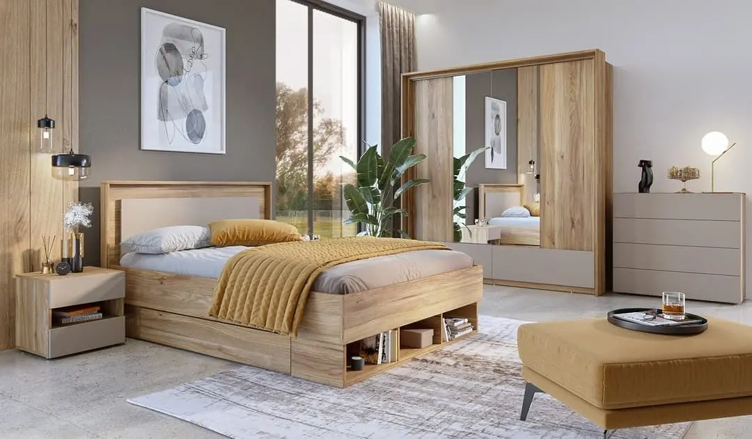 Comoda Helvetia Impressio 4SZ 100 cm (Mauvella Oak/Congo)