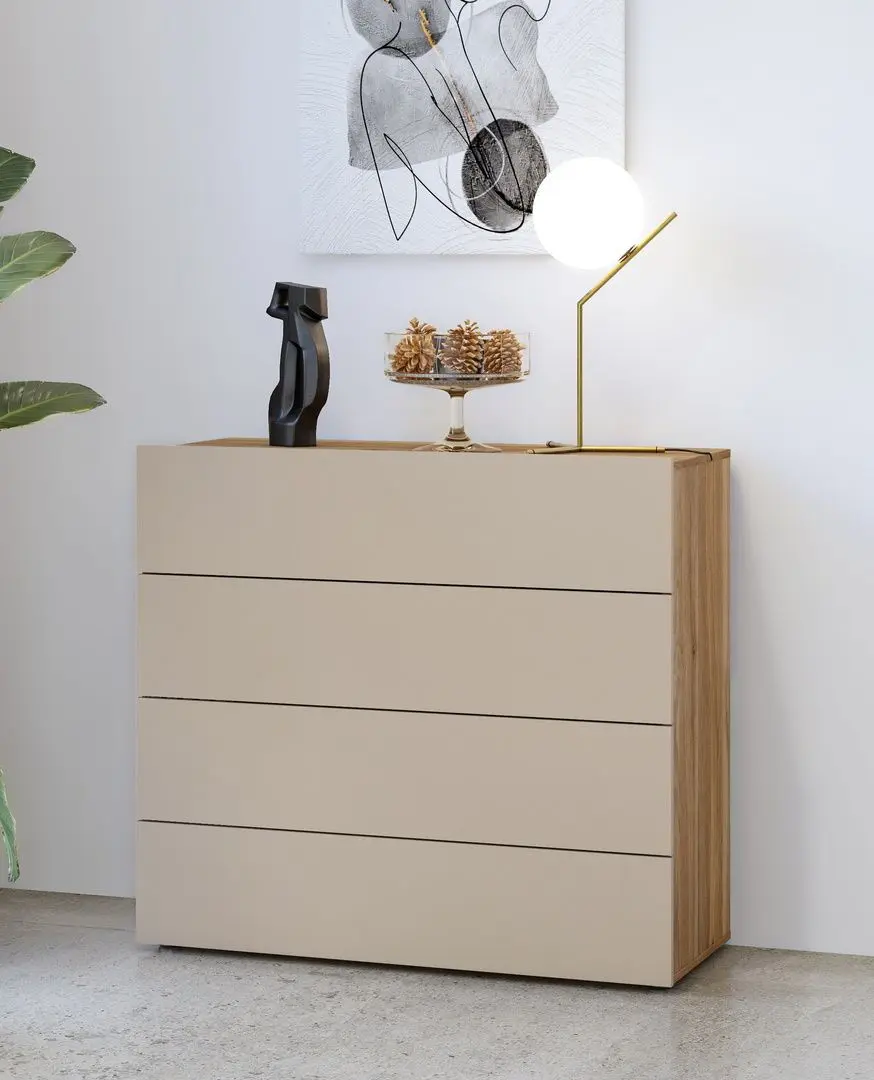 Comoda Helvetia Impressio 4SZ 100 cm (Mauvella Oak/Congo)