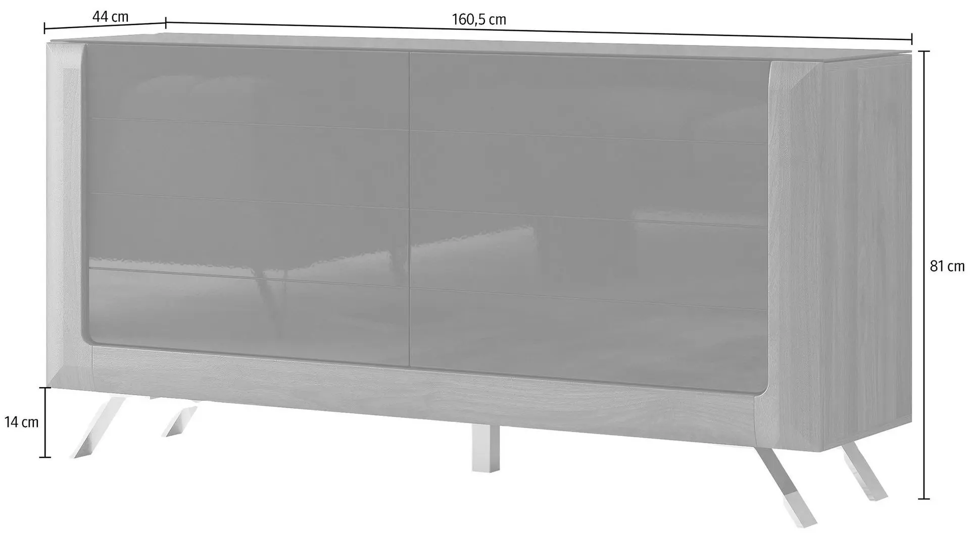 Tumba Helvetia Kasai 2D (Walnut/Black Gloss)