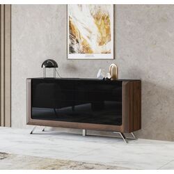 Tumba Helvetia Kasai 2D (Walnut/Black Gloss)