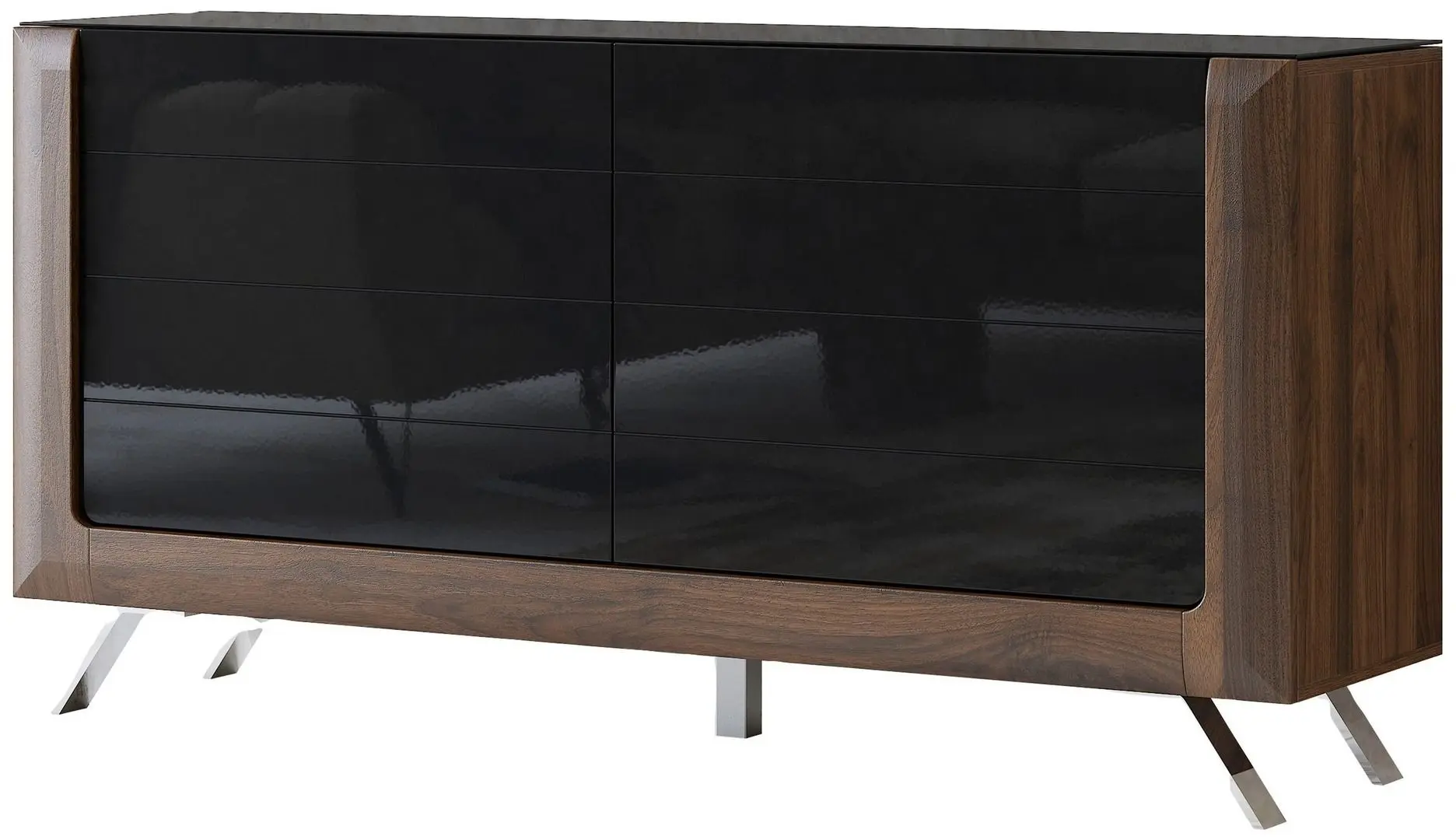 Tumba Helvetia Kasai 2D (Walnut/Black Gloss)