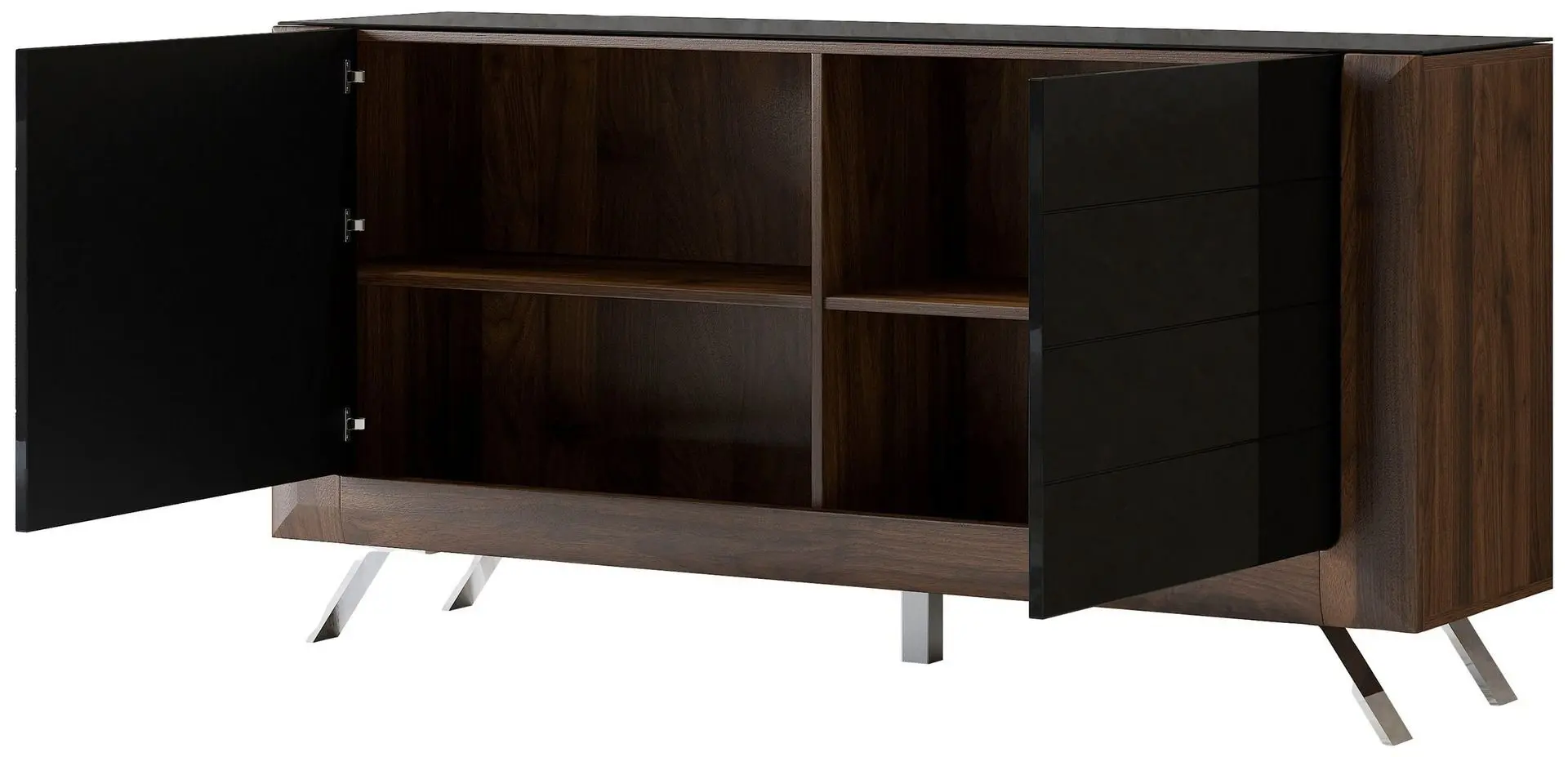 Tumba Helvetia Kasai 2D (Walnut/Black Gloss)