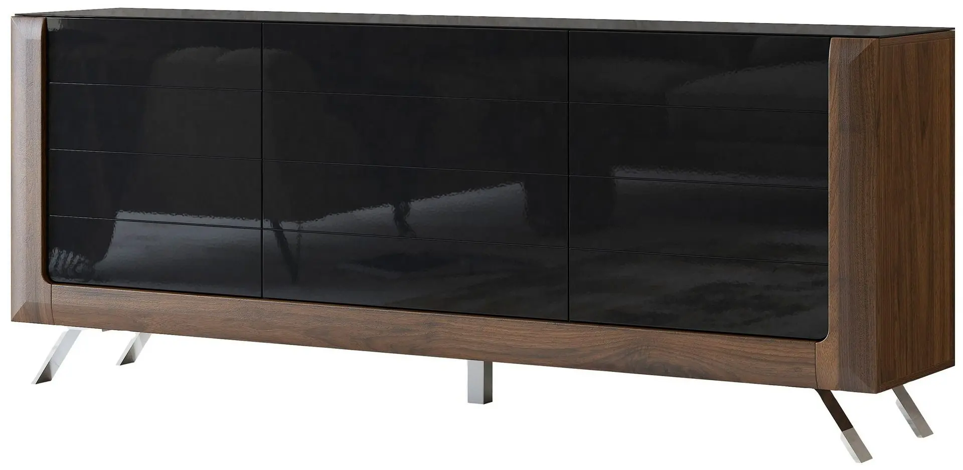 Tumba Helvetia Kasai 3D (Walnut/Black Gloss)